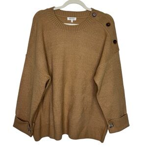 Blumind Tan Button-Shoulder Sweater Size L